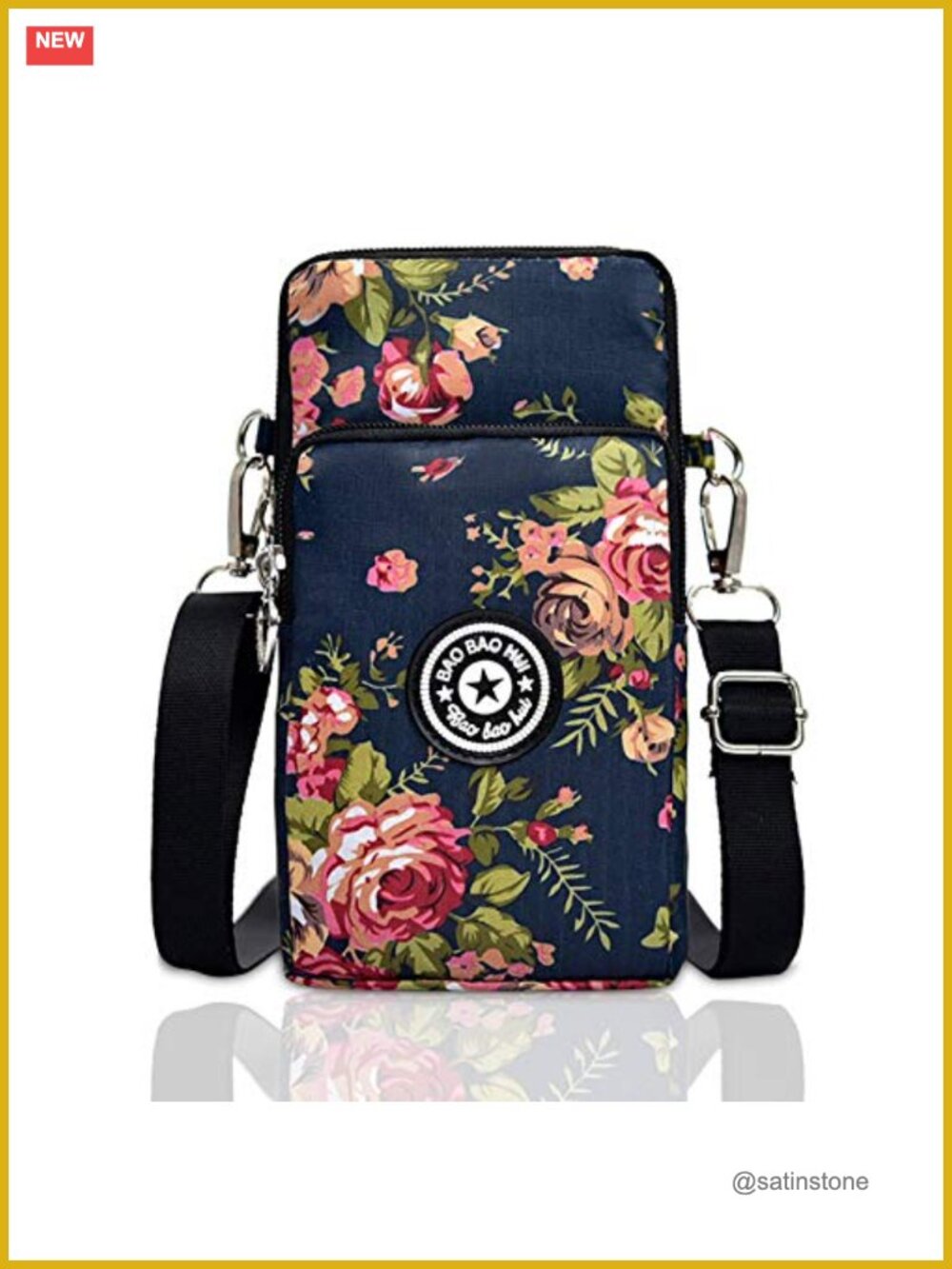 Lightweight Nylon Small Crossbody Bag with Adjustable Strap, Travel Pouch for